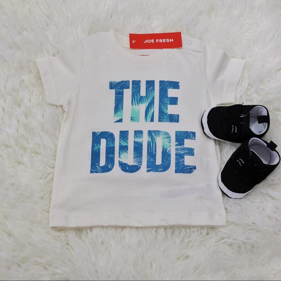 🐥New Joe Fresh Graphic The Dude Off White Tee - Picture 2 of 3